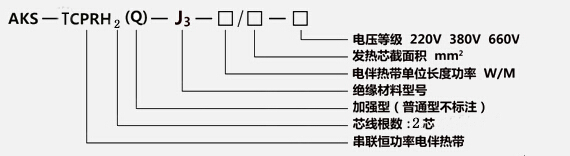 串聯恒功率電伴熱帶型號分類